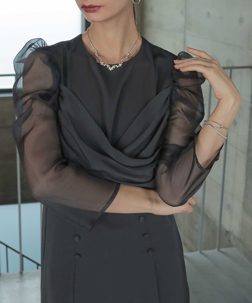 「Dorry Doll」 7分袖ワンピース M オリーブ レディース_画像6