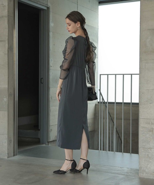 「Dorry Doll」 7分袖ワンピース M オリーブ レディース_画像9