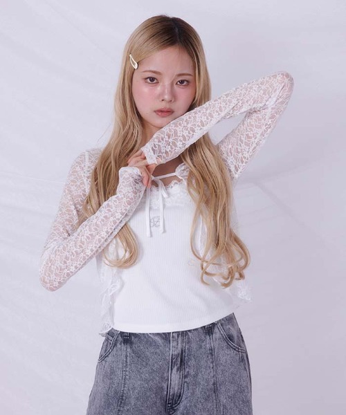 Fickle Bebe（フィクルベベ） カーディガン レースボレロカーデキャミ