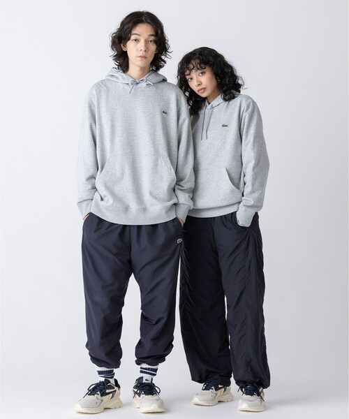 「LACOSTE」 プルオーバーパーカー 3 ホワイト メンズの画像