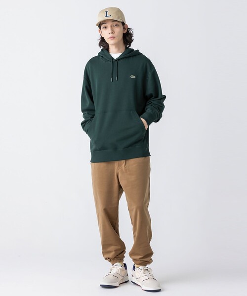 「LACOSTE」 プルオーバーパーカー 3 ホワイト メンズの画像