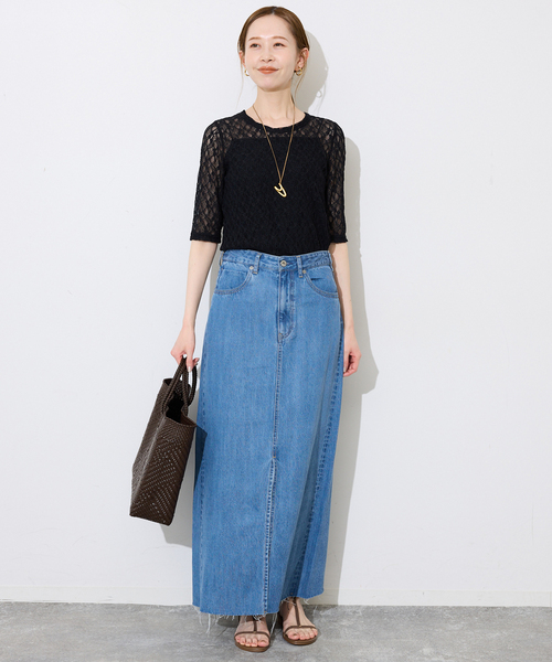 SLOBE IENA（スローブイエナ） tシャツ 半袖 ストレッチレース
