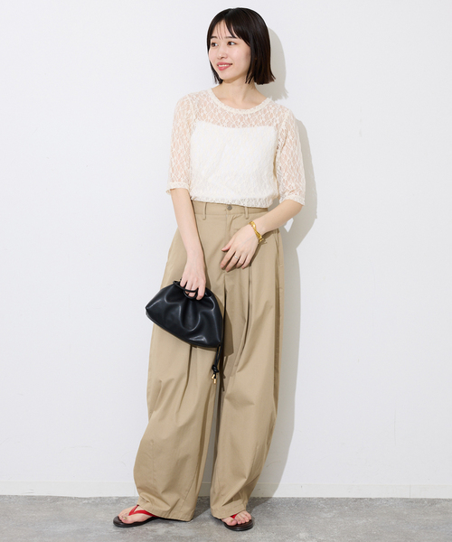 SLOBE IENA（スローブイエナ） tシャツ 半袖 ストレッチレース