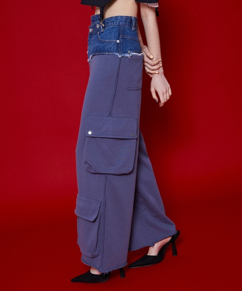 「MAISON SPECIAL」 スウェットパンツ 36 ブルー レディースの画像