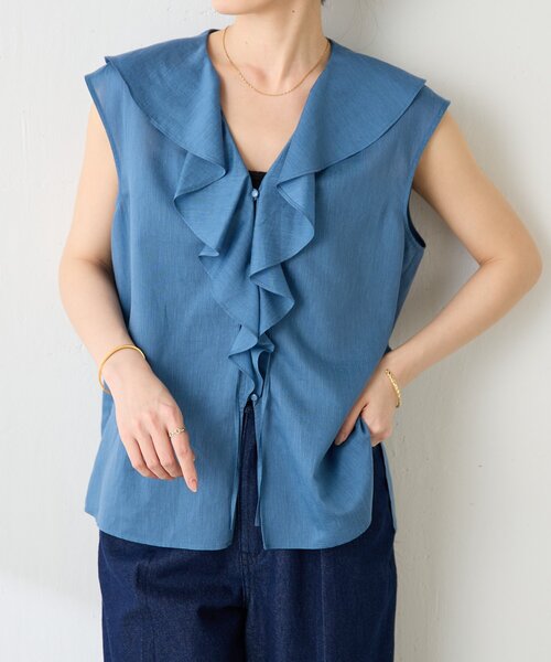 COLLAGE GALLARDAGALANTE ポンチドッキングシャツ ブルー COLLAGE GALLARDAGALANTE（コラージュガリャルダガランテ）の「ポンチ