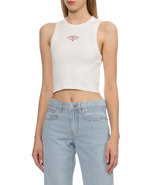 APEE タンクトップ ノースリーブ APEE BABY EMBROIDERY CROP TANK TOP 