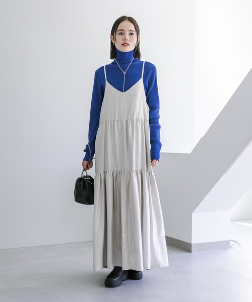 「mystic」 キャミソールワンピース 1 チャコールグレー レディース_画像3