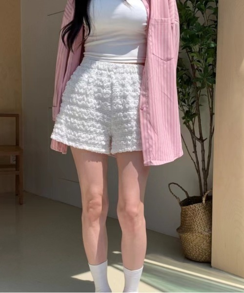 center i パンツ シャーリングフリルショートパンツ レディース