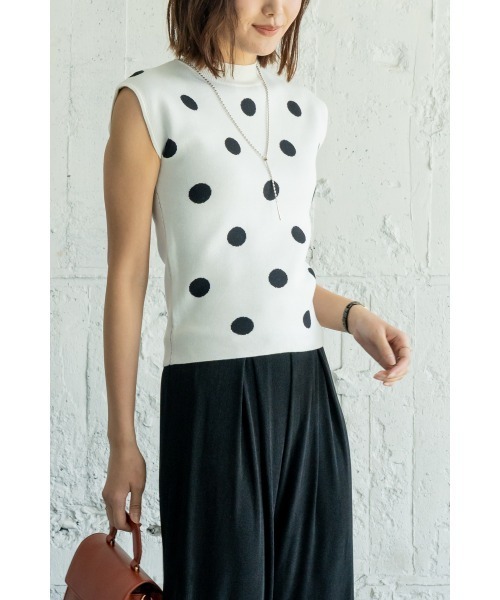 「M.deux」 ノースリーブニット MEDIUM ブラック レディース_画像7