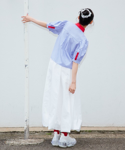 「Narcissus」 半袖ブラウス FREE ブルー レディース_画像5