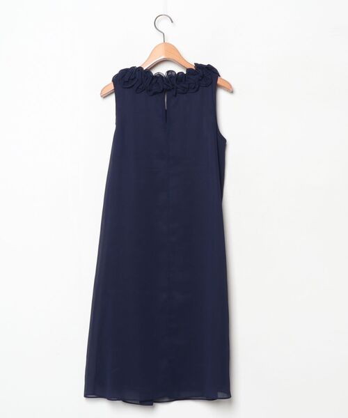 「LAPIS LUCE PER BEAMS」 レースノースリーブワンピース 36 ネイビー レディース_画像2