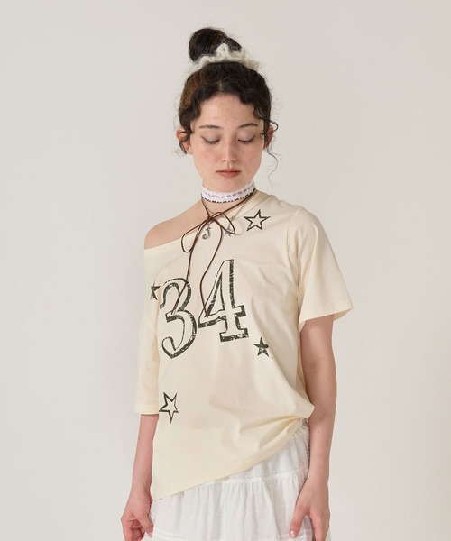 「TINA:JOJUN」 半袖Tシャツ M アイボリー レディース_画像7