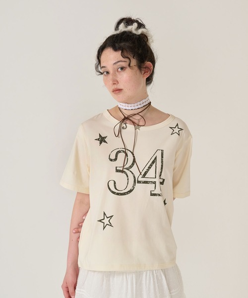 「TINA:JOJUN」 半袖Tシャツ M アイボリー レディース_画像8