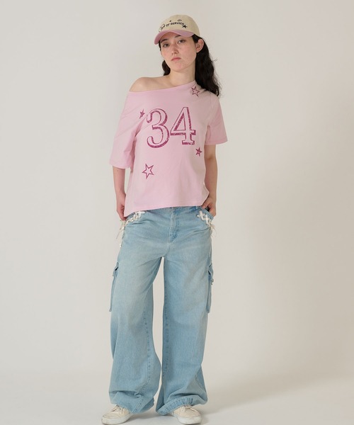 「TINA:JOJUN」 半袖Tシャツ M アイボリー レディース_画像9
