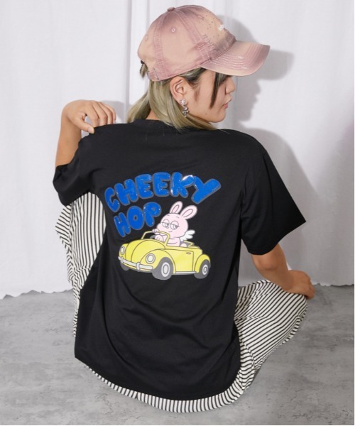 tシャツ 半袖 「うさぎキャラ×バックプリント」Tシャツ／ストリート
