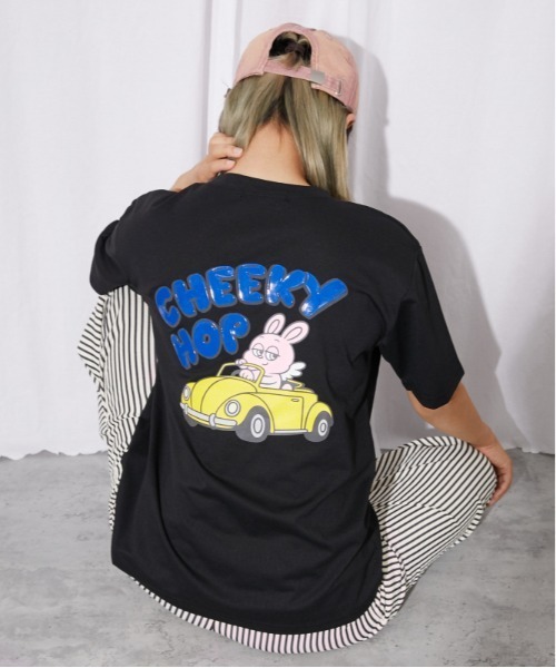 tシャツ 半袖 「うさぎキャラ×バックプリント」Tシャツ／ストリート