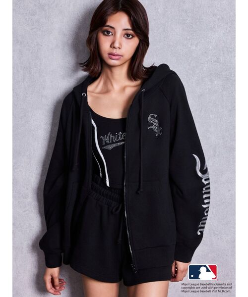 MLB パーカー GYDA「MLB」bijou logo BIGパーカー「セットアップ着用 MLB パーカー GYDA「MLB」bijou logo BIGパーカー「セットアップ着用