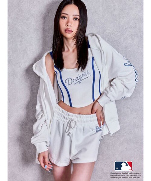 JUSGLITTY - 専用！新品 タグ付き！袖口ビジューパーカー MLB パーカー GYDA「MLB」bijou logo BIGパーカー「セットアップ着用