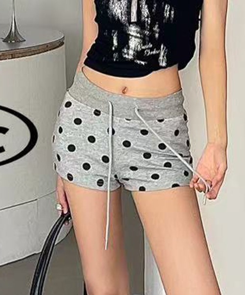 FINEnough パンツ ドット柄スウェットショートパンツ レディース