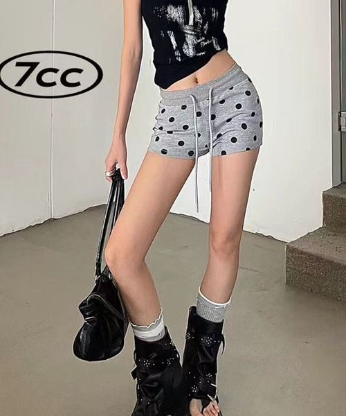 FINEnough パンツ ドット柄スウェットショートパンツ レディース