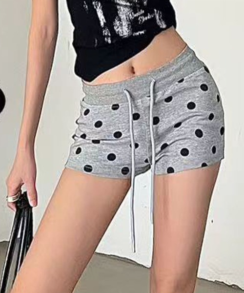 FINEnough パンツ ドット柄スウェットショートパンツ レディース