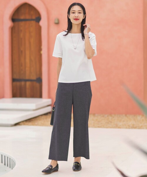 「J.PRESS」 7分袖カットソー LARGE ピンク レディース_画像3