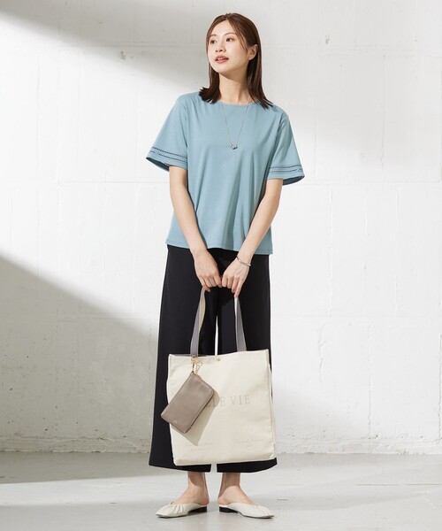 「J.PRESS」 7分袖カットソー LARGE ピンク レディース_画像9