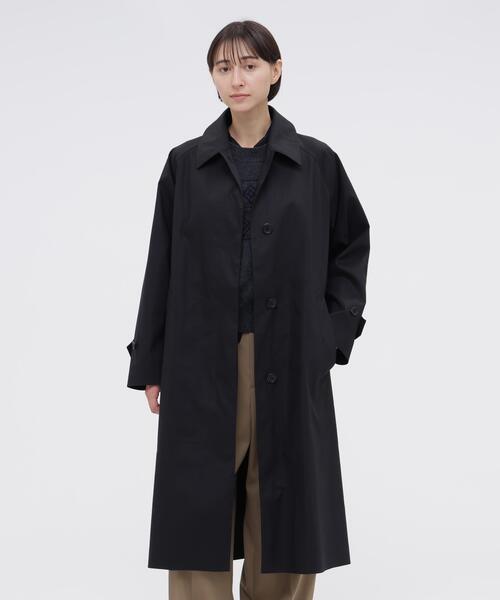 マーガレットハウエル ステンカラー スプリングコート ベルト ロング丈 紺 1 margaret howell（レディースステンカラーコート）｜コート