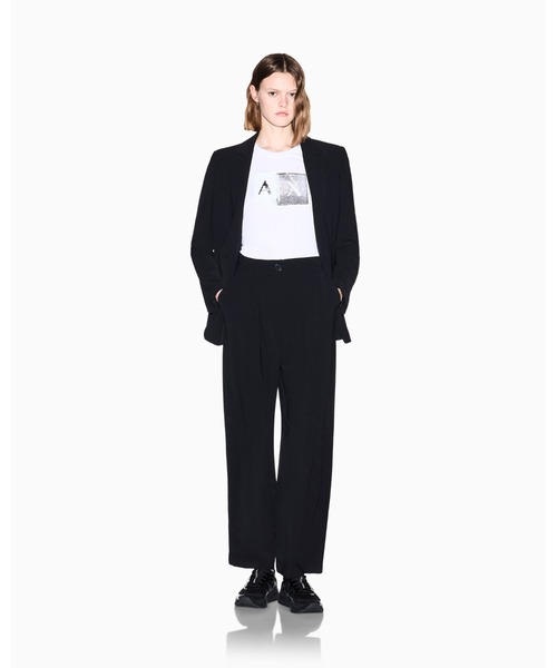 アルマーニ エクスチェンジ ブラック半袖 Tシャツ レディース 2024 春夏 ARMANI EXCHANGE アルマーニ Tシャツ レディース アルマーニ