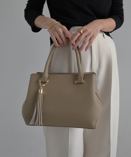 andme ショルダーバッグ バッグ フリンジ付き2wayハンドバッグ