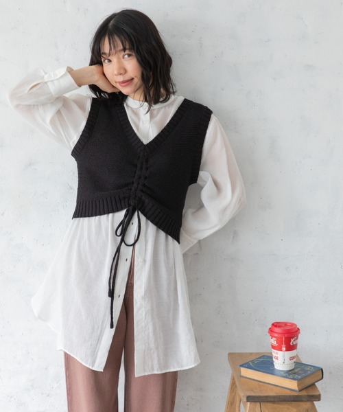 Mysa&Liina ニット 2WAYニットビスチェ レディース