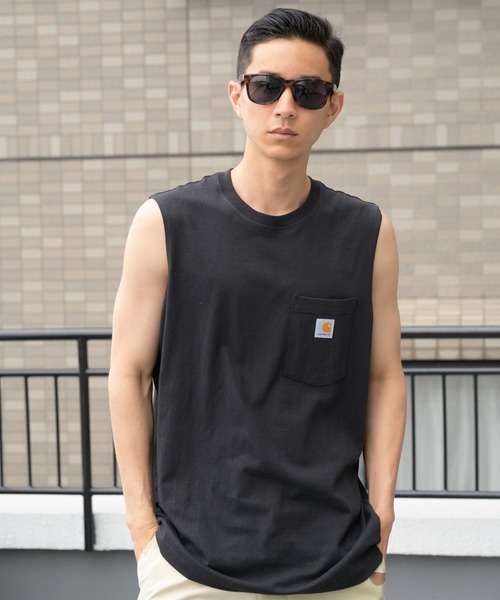 Carhartt タンクトップ ヘビーウェイトポケット付ノースリーブT