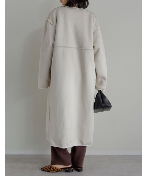 新品未使用　Louches　フェイク　ムートンロングコート　ベージュ Spick & Span - 【美品】Spick and Span フェイクムートンコート