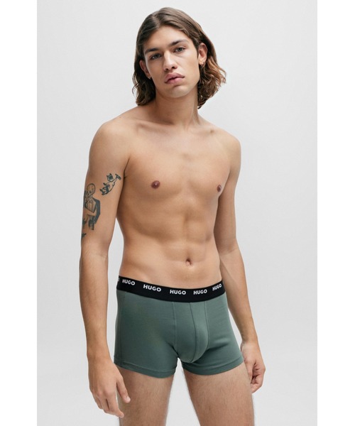 HUGO ボクサーパンツ 5パック ロゴウエストバンド ストレッチ