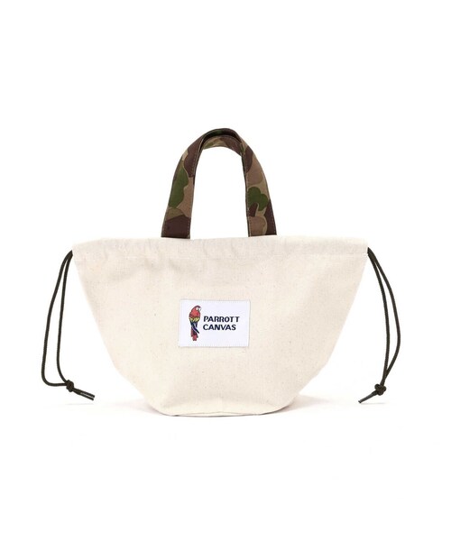 PARROT CANVAS トートバッグ アイボリー AVIREX トートバッグ PARROT CANVAS For TWO IN ONE TOTE BAG