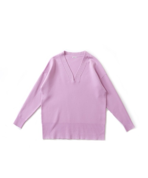 ニット セーター double jacquard Yneck pull(ダブルジャガードＹネックプルオーバー) レディース DRESSLAVE ニット セーター double jacquard Yneck pull(ダブル