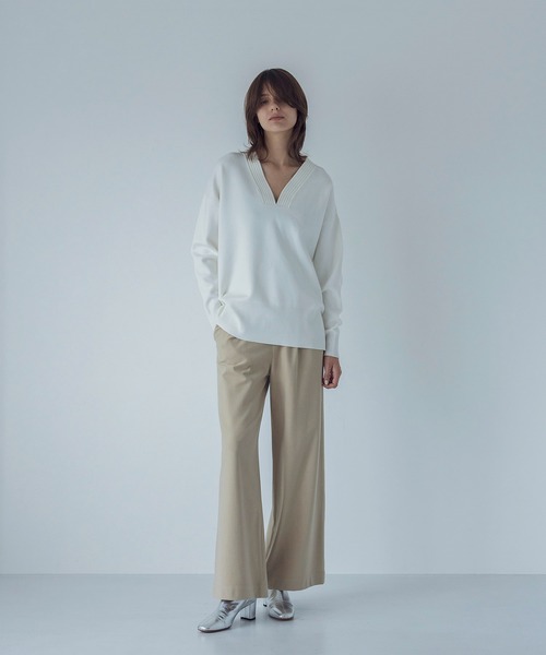 ニット セーター double jacquard Yneck pull(ダブルジャガードＹネックプルオーバー) レディース DRESSLAVE ニット セーター double jacquard Yneck pull(ダブル