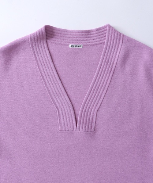 DRESSLAVE ニット セーター double jacquard Yneck pull(ダブル