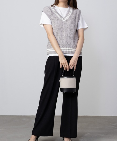 NAVY アンサンブル チルデンVネックベスト＋インナーTシャツセット