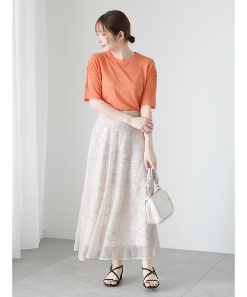 Te chichi TERRASSE ニット セーター コード刺繍半袖シアー