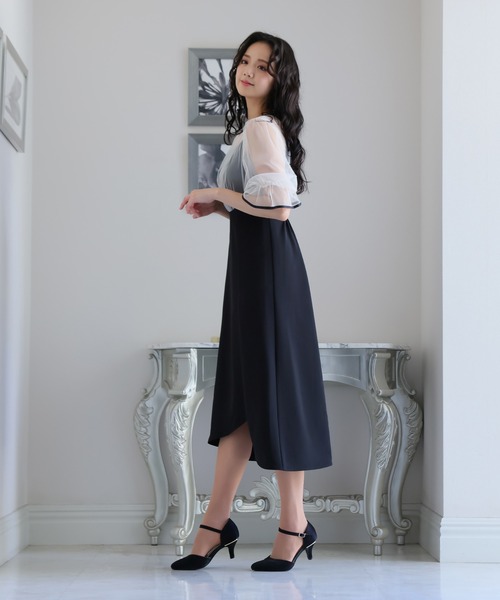 未使用✨️ POURVOUS パーティドレス 結婚式 ミモレ丈