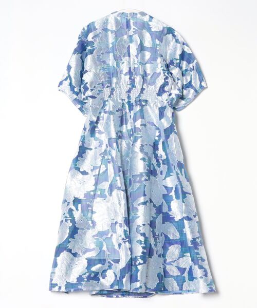 moyan ecri ワンピース 「moyan ecri」シアー花柄チェックワンピース