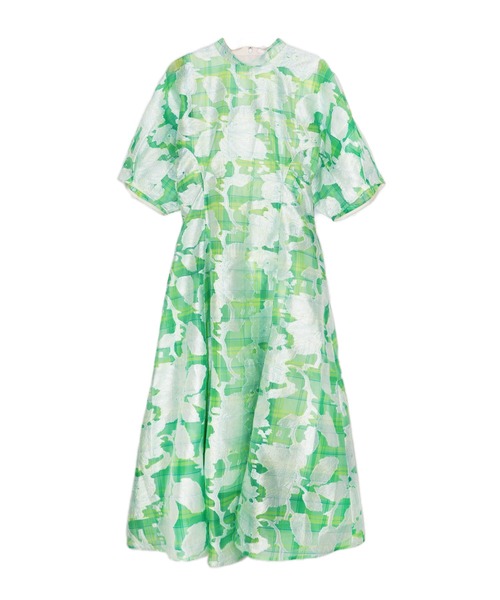 moyan ecri ワンピース 「moyan ecri」シアー花柄チェックワンピース