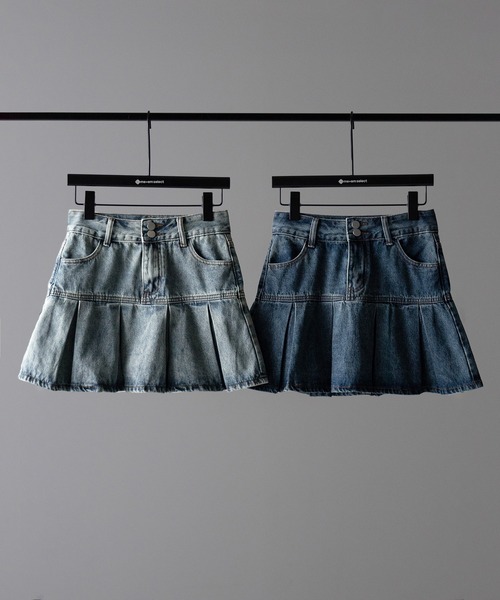 [ JEANS] Girlヴィンテージプリーツデニムスカート WOMAN)デニムプリーツミニスカート | ファッション通販サイト NUGU