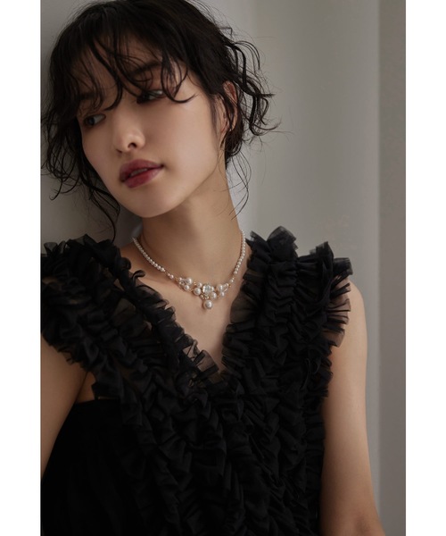 niana（ニアナ） ネックレス パールビジューネックレス 結婚式 同窓会