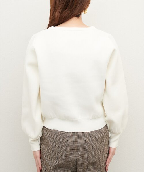 natural couture カーディガン ポリニット金釦ポケ付き