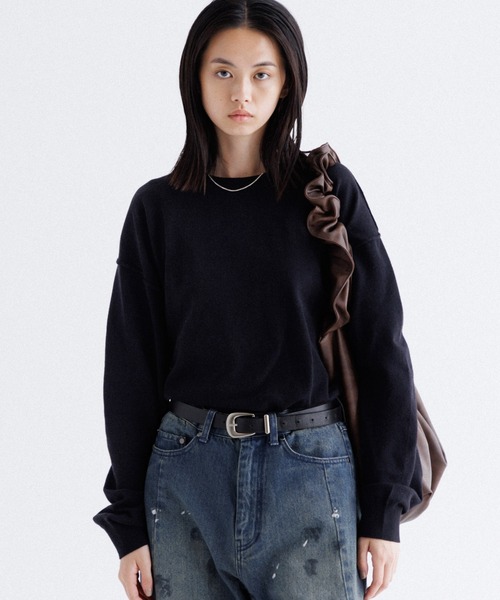 JEANASIS ☆ シンセティックレザーバッグ ブラック ショルダーバッグ Synthetic leather shoulder bag / シンセティックレザー