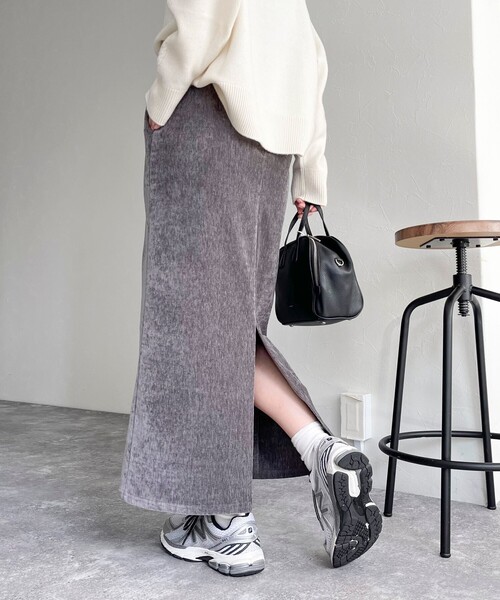 aere ベロアスカート aere】アエレhigh-waist velours skirtベロアスカート