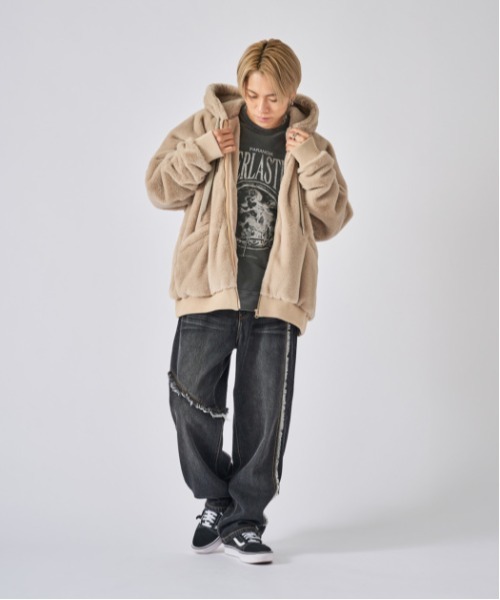 RE730 ブルゾン アウター 「RE730」もこもこ フェイクファー ブルゾン