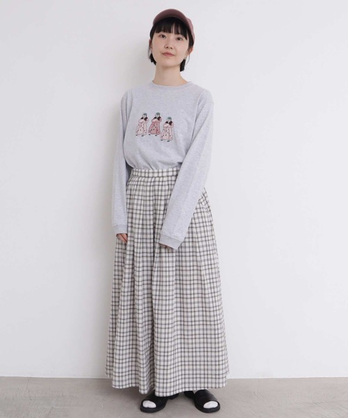 l'atelier du savon tシャツ アップリケ刺繍 おばあちゃんとねこ